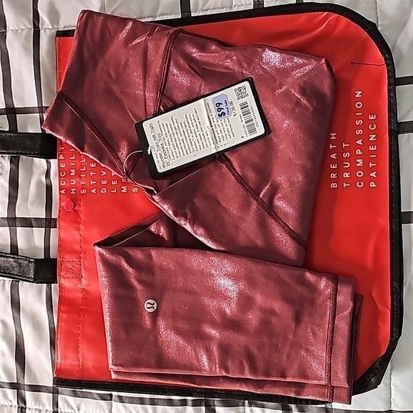 * NWT LULULEMON Lululemon Wunder Train High-Rise Tight Pockets 25 Red Merlot